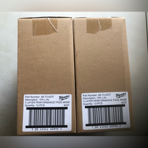 Milwaukee 3 Layer Face Mask New in Box | 2 boxes x12pcs (24 total mask) - Picture 4 of 4